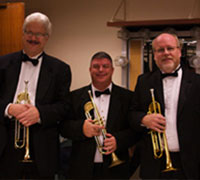 music-trumpettrio Rob DeDominick, Larry Hart and Roy Muth
